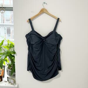 Merona Gray Floral Sparkle One Piece Bathing Suit Size 24W